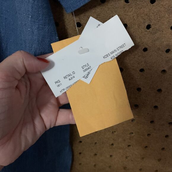 Denim Chambray Blue Denim Button Down Shirt Cottage Granny 90s Koret City Blues - Picture 3 of 5